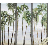 12" X 34" Woodtoned Frame Palm Breeze (Set of 3)