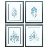 18" X 22" Dark Wood Toned Frame Beginning In Blue (Set of 4)