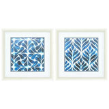 21" X 21" Champagne Gold Color Frame  Colbalt Watercolor (Set of 2)