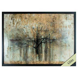 36" X 26" Dark Wood Toned Frame Open Arms Gold