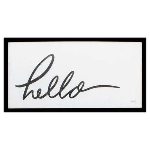 25" X 13" Silver Frame Hello