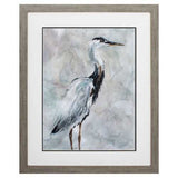 27" X 33" Woodtoned Frame Crane At Dusk I