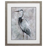 27" X 33" Woodtoned Frame Crane At Dusk II