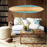 18" x 1" x 76" Wood, Blue, Beach Break Surfboard Wall Art