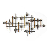 Brushed Metal & Wood Wall Sculpture