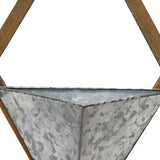 S/2 Diamond Wood & Metal Wall Planters