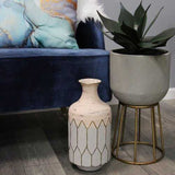Bohemian Light Pink Metal Table Vase