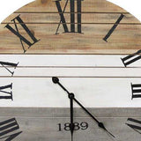 21" Round Distressed Wood-Grain Whitewash / Wall Clock