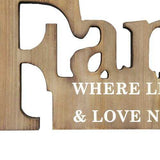 "Family Where Life Begins" Natural Wooden Wall Decor
