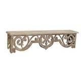 Distressed Vintage Wood Scroll Wall Shelf