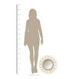 Rattan Flower Petal Design Round Wall Mirror