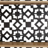 Black Boho Metal & Wood Framed Shelf