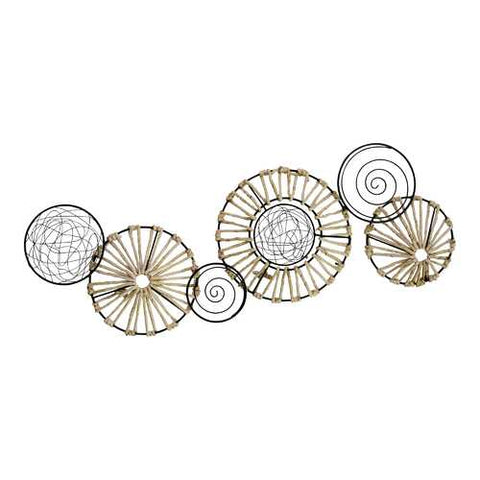 Woven Rattan and Metal Centerpiece
