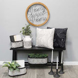 10" Black and White Metal Distressed Vase