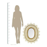 36" Oval Bamboo Wood Framed Wall Mirror