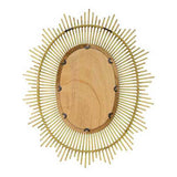 36" Oval Bamboo Wood Framed Wall Mirror