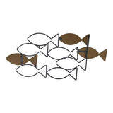 School of Fish Metal and Wood Wall Decor