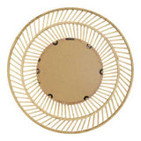 31.5" Boho Casual Woven Wicker Wall Mirror