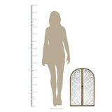Gate Wood and White Door Mirror with Latch
