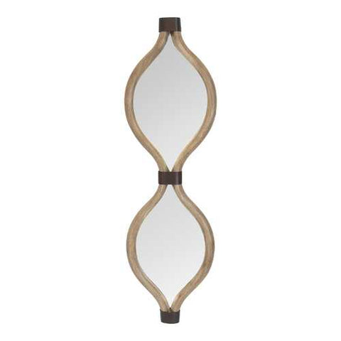 Brown Metal Teardrop Framed Wall Mirror