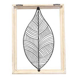 Distressed Outdoor Metal Leaf and Wood Frame Wall Art
