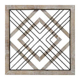 Sqaure Wood & Metal Geometric Plate Wall Decor