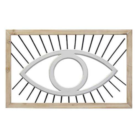 Evil Eye Metal & Wood Frame Wall Art