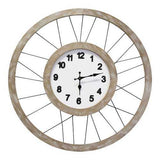 28" White Wood & Metal Frame / Wall Clock