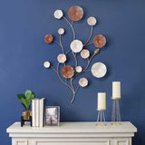 Shimmering Floral Metal Flower Blossom Wall Decor