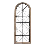 Distressed White Metal & Wood Window Panel
