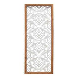 Carved Leaf Wood Framed Wall Panel