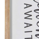 "Adventure Awaits" Natural White Wood Framed Wall Art