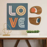 Orange Walnut Wooden & Metal Wall Decor