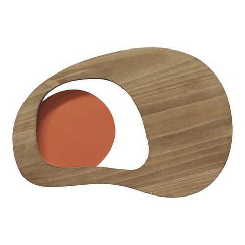 Orange Walnut Wooden & Metal Wall Decor