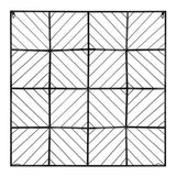Square Medallion Wall Art Decor in Matte Black Finish