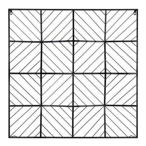 Square Medallion Wall Art Decor in Matte Black Finish