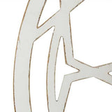 Round-Shaped Medallion Wall Decor in White Distressed Finish