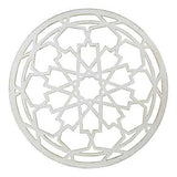 Round-Shaped Medallion Wall Decor in White Distressed Finish