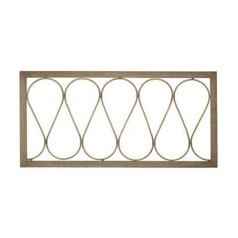 Flowing Metal Wood Panel with white-Washed Distressed Finish