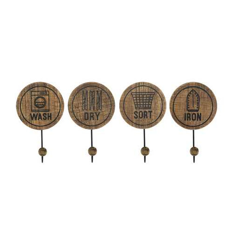 Laundry Metal Hooks with Label