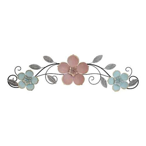 Flower Metal Wall Decor with Metallic Gold Edge Finish