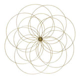 Metal Flower Wall Decor with Gold Foils Accent