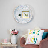 2-tier Round Wall Shelf with White Distressed Background