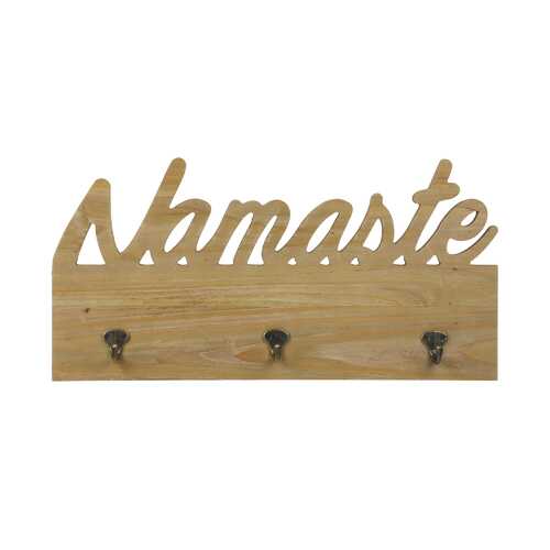 Greeting Wooden Wall Decor with Hooks
