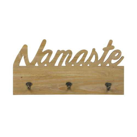 Greeting Wooden Wall Decor with Hooks