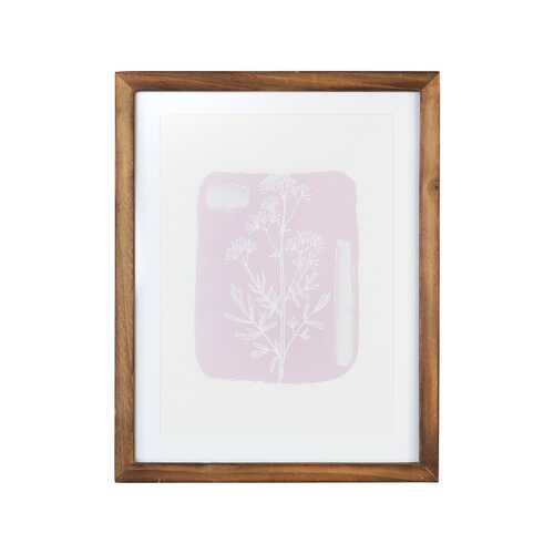11" X 14" Flower Framed Wall Art with Glass