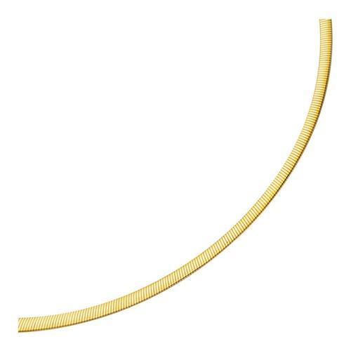 4.0mm 14k Two Tone Gold Reversible Omega Necklace, size 17''