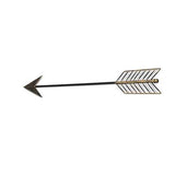 Burnished Dark Brown and Gold Tone Metal Arrow Wall Decor