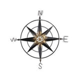 Black Metal Wall Decor Compass with Gold Center Accents