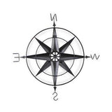 Black Metal Wall Decor Compass with Gold Center Accents